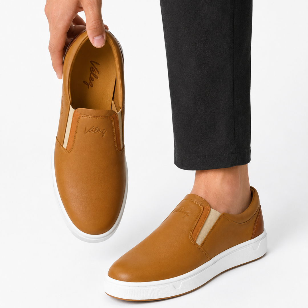 MOCASIN ORTOPEDIC CABALLERO VELEZ DE CUERO | ¡PRECIO ESPECIAL 50% OFF! + CAJA